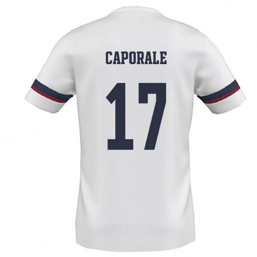 Danxen Bambino Maglia Alessandro Caporale #17 Bianco Rosso Kit Gara Away 2025/26 Maglietta