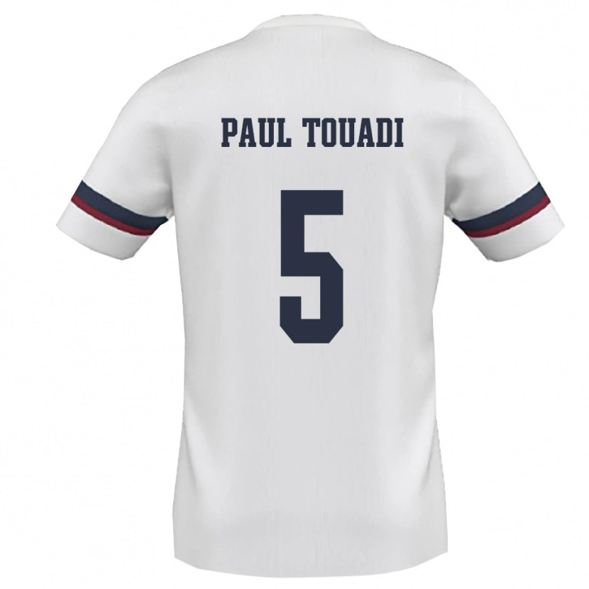 Danxen Bambino Maglia Jean Paul Touadi #5 Bianco Rosso Kit Gara Away 2025/26 Maglietta