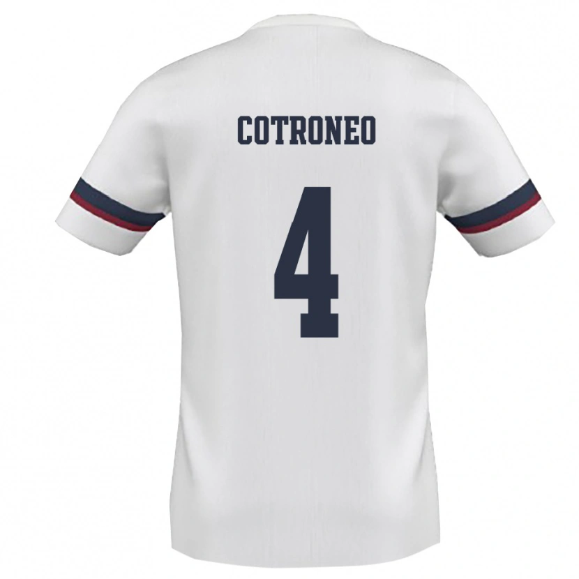 Danxen Bambino Maglia Antonio Cotroneo #4 Bianco Rosso Kit Gara Away 2025/26 Maglietta