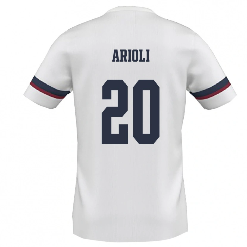 Danxen Bambino Maglia Alessandro Arioli #20 Bianco Rosso Kit Gara Away 2025/26 Maglietta
