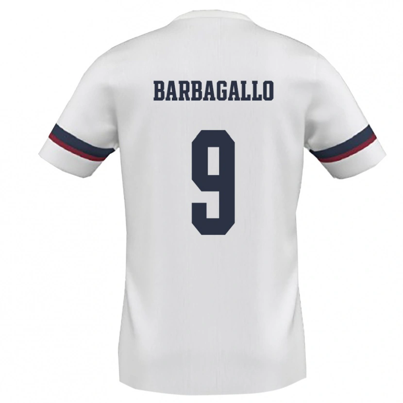 Danxen Bambino Maglia Giuliano Barbagallo #9 Bianco Rosso Kit Gara Away 2025/26 Maglietta