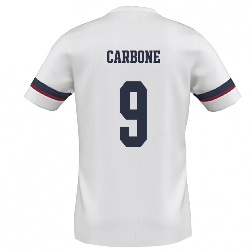 Danxen Bambino Maglia Raffaele Carbone #9 Bianco Rosso Kit Gara Away 2025/26 Maglietta