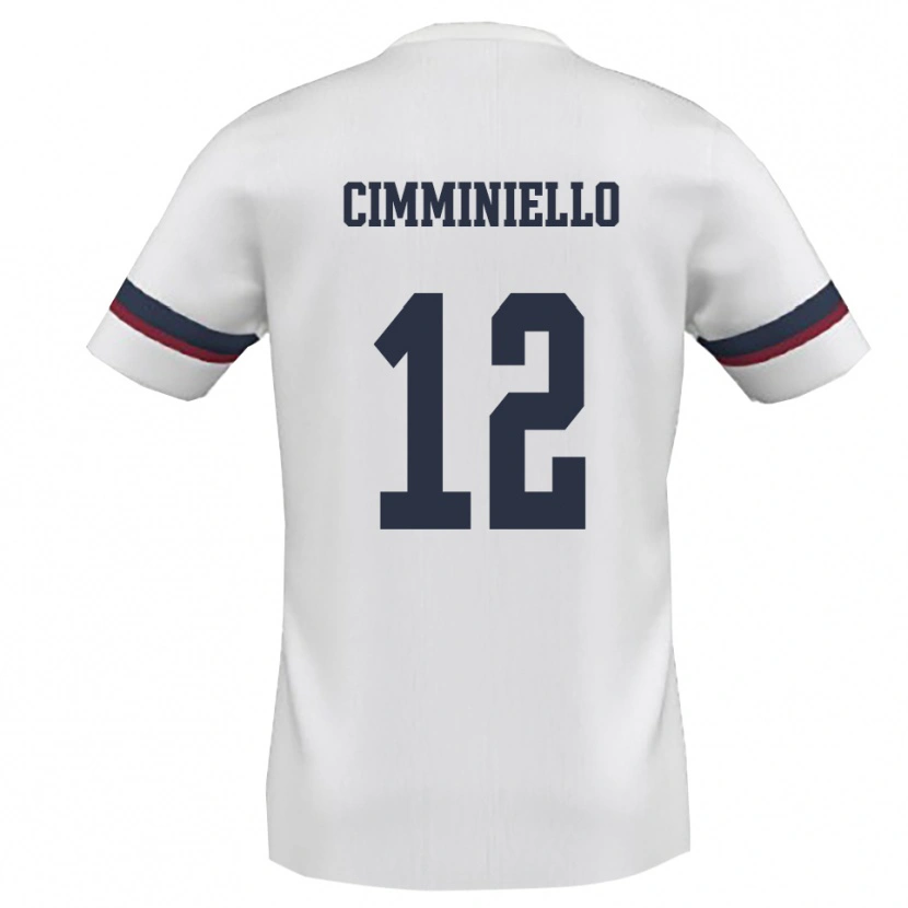 Danxen Bambino Maglia Leon Cimminiello #12 Bianco Rosso Kit Gara Away 2025/26 Maglietta