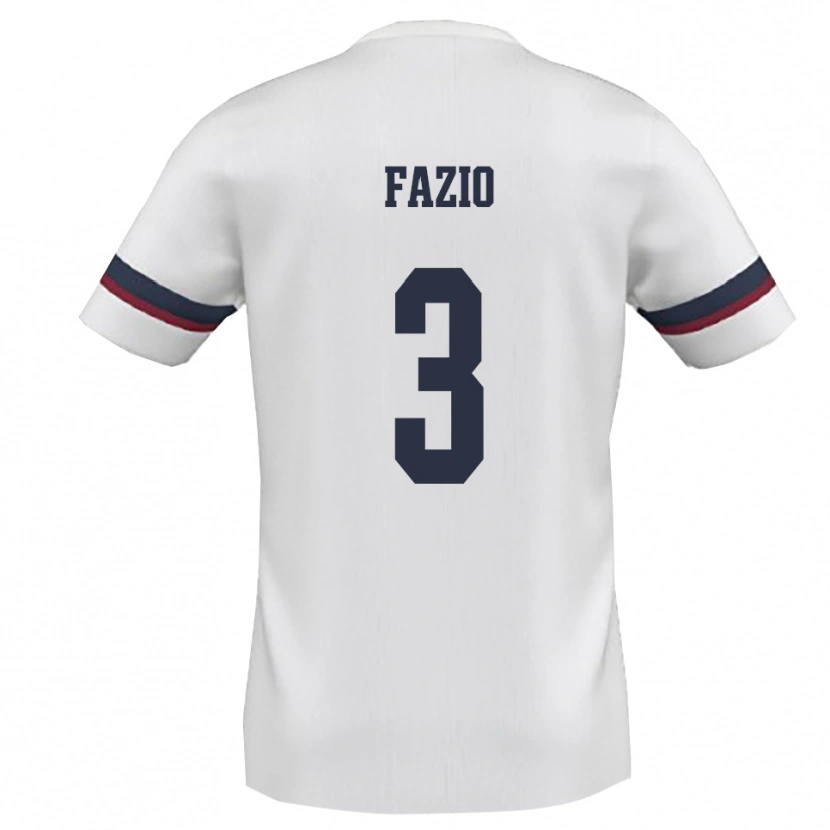 Danxen Bambino Maglia Carlo Fazio #3 Bianco Rosso Kit Gara Away 2025/26 Maglietta