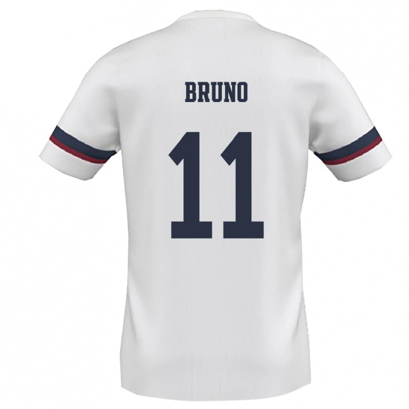 Danxen Bambino Maglia Niccolò Bruno #11 Bianco Rosso Kit Gara Away 2025/26 Maglietta
