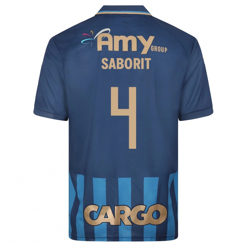 Danxen Bambino Maglia Enric Saborit #4 Blu Navy Kit Gara Away 2025/26 Maglietta