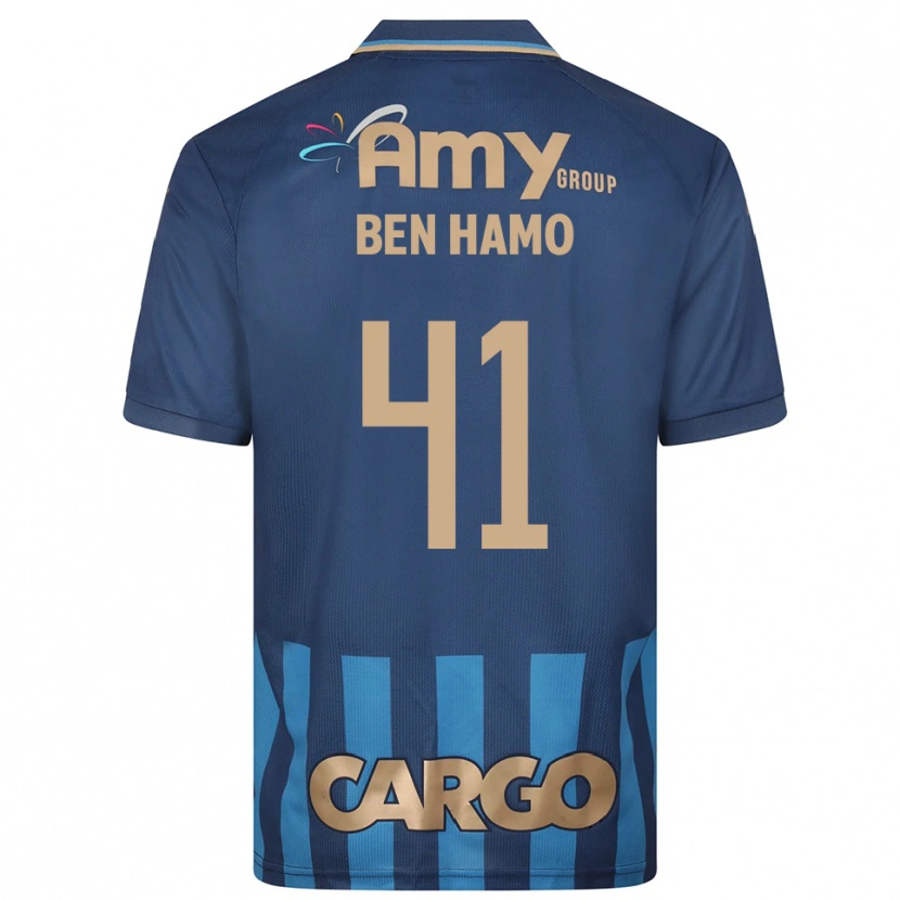 Danxen Bambino Maglia Itay Ben Hamo #41 Blu Navy Kit Gara Away 2025/26 Maglietta