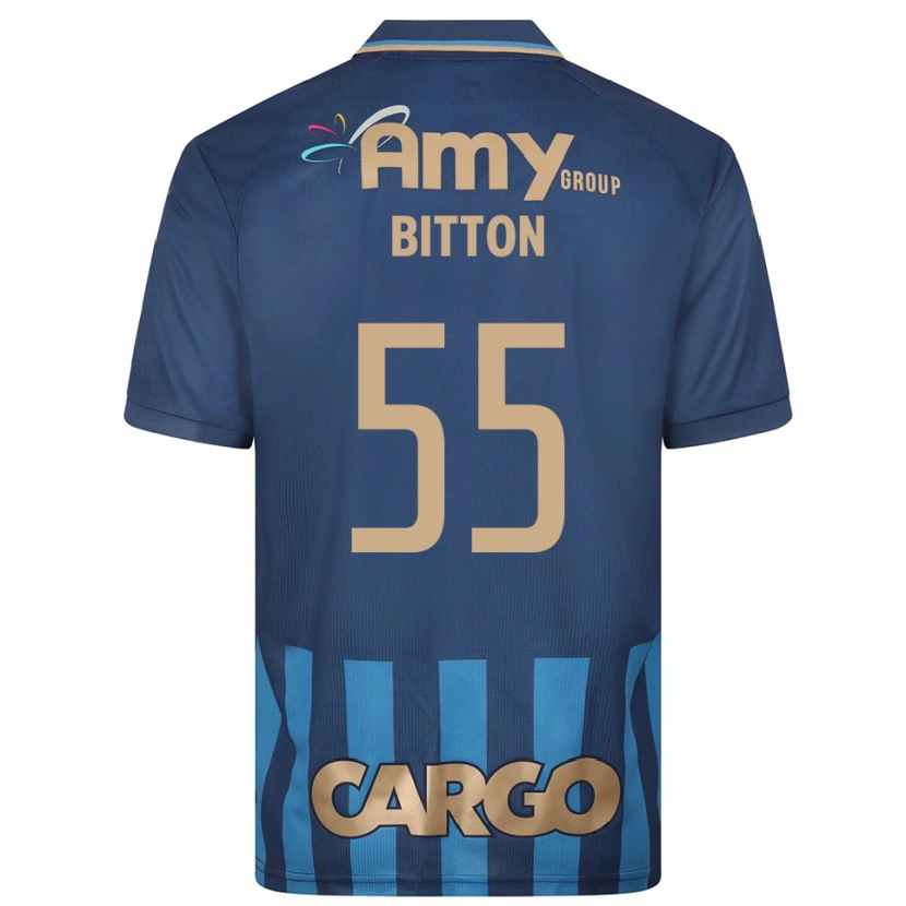 Danxen Bambino Maglia Nir Bitton #55 Blu Navy Kit Gara Away 2025/26 Maglietta