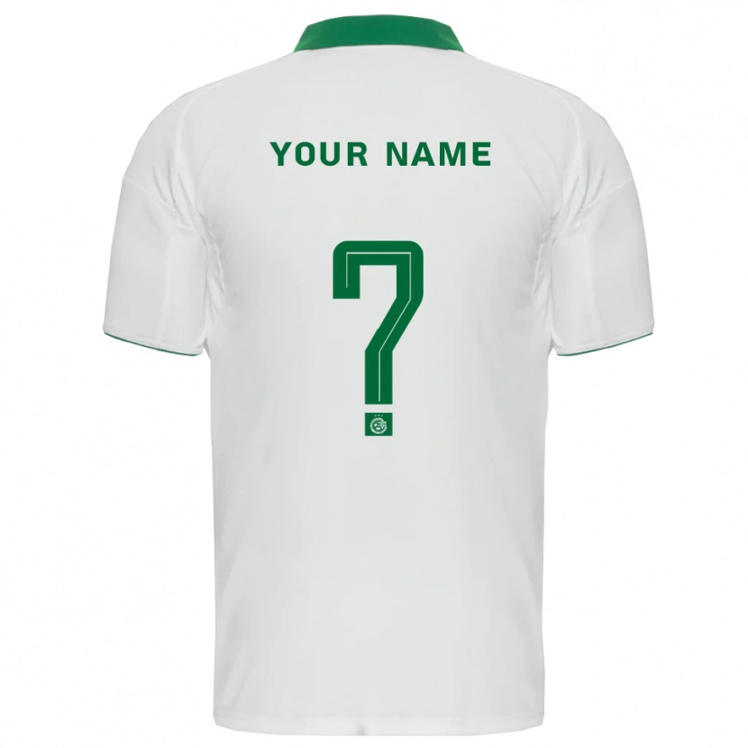 Danxen Bambino Maglia Il Tuo Nome #0 Bianco Verde Kit Gara Away 2025/26 Maglietta