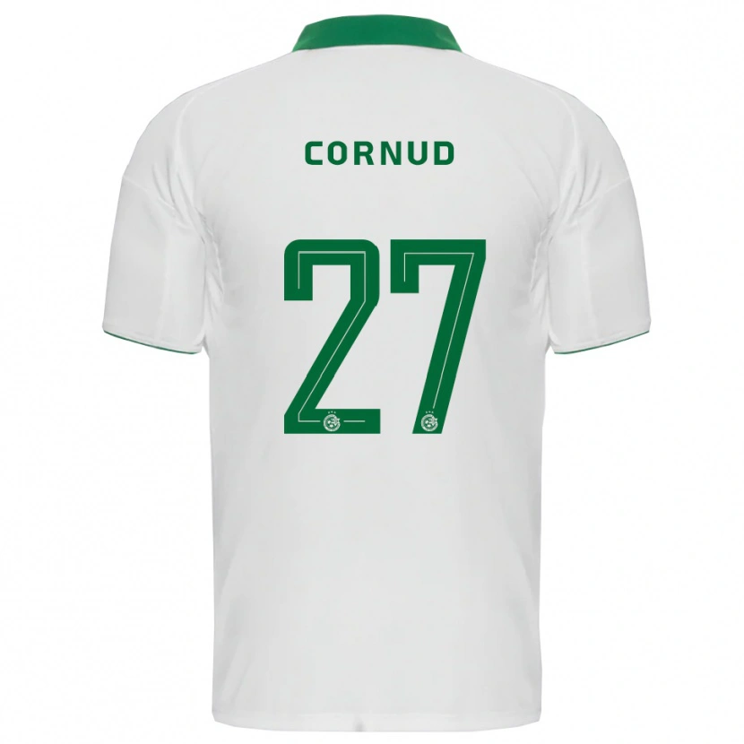 Danxen Bambino Maglia Pierre Cornud #27 Bianco Verde Kit Gara Away 2025/26 Maglietta