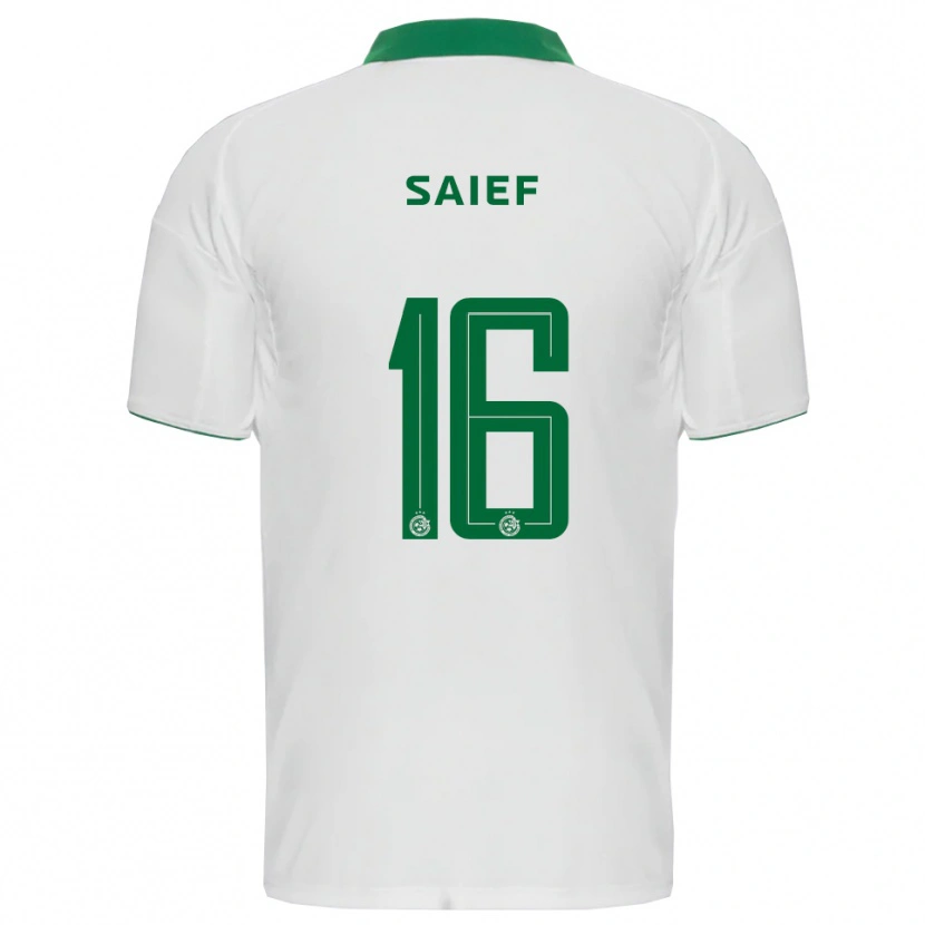 Danxen Bambino Maglia Kenny Saief #16 Bianco Verde Kit Gara Away 2025/26 Maglietta