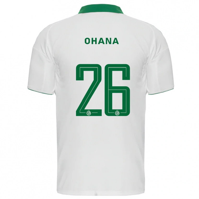 Danxen Bambino Maglia Michael Ohana #26 Bianco Verde Kit Gara Away 2025/26 Maglietta