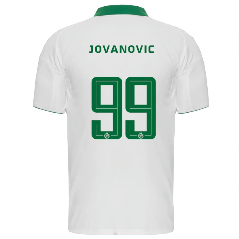 Danxen Bambino Maglia Djordje Jovanovic #99 Bianco Verde Kit Gara Away 2025/26 Maglietta