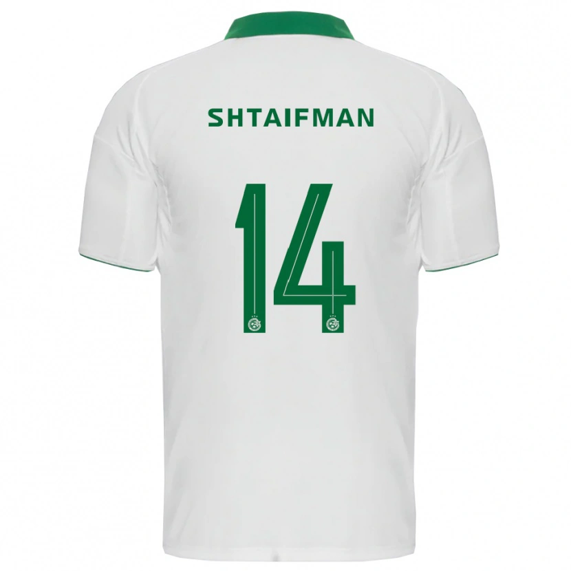 Danxen Bambino Maglia Noam Shtaifman #14 Bianco Verde Kit Gara Away 2025/26 Maglietta