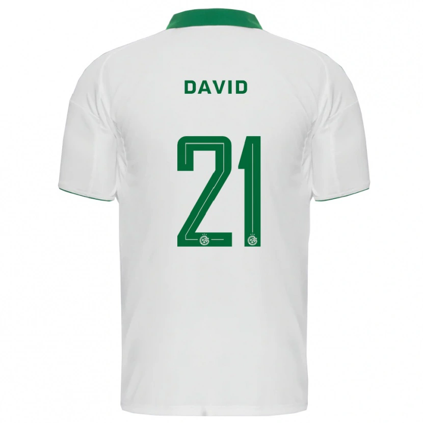 Danxen Bambino Maglia Dean David #21 Bianco Verde Kit Gara Away 2025/26 Maglietta