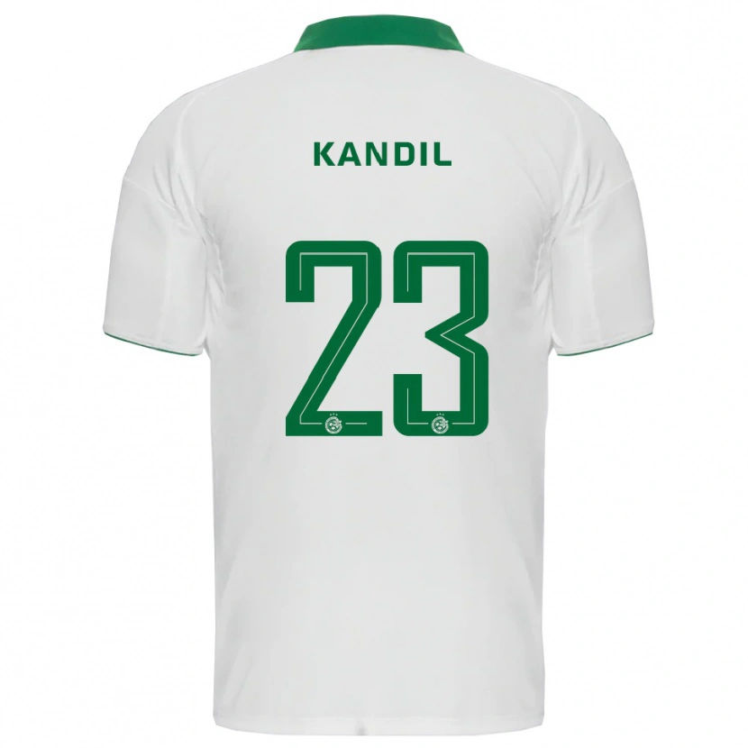 Danxen Bambino Maglia Maor Kandil #23 Bianco Verde Kit Gara Away 2025/26 Maglietta