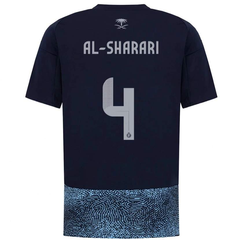 Danxen Bambino Maglia Nader Al-Sharari #4 Navy Azzurro Cielo Kit Gara Away 2025/26 Maglietta