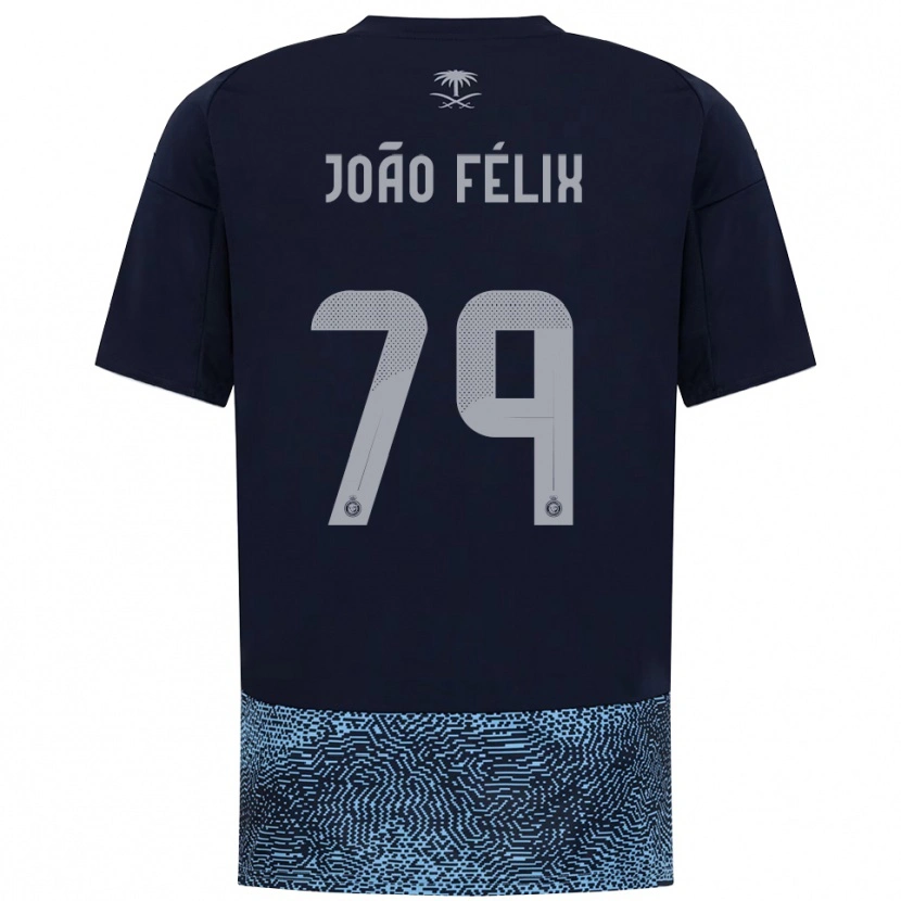 Danxen Bambino Maglia João Félix #79 Navy Azzurro Cielo Kit Gara Away 2025/26 Maglietta