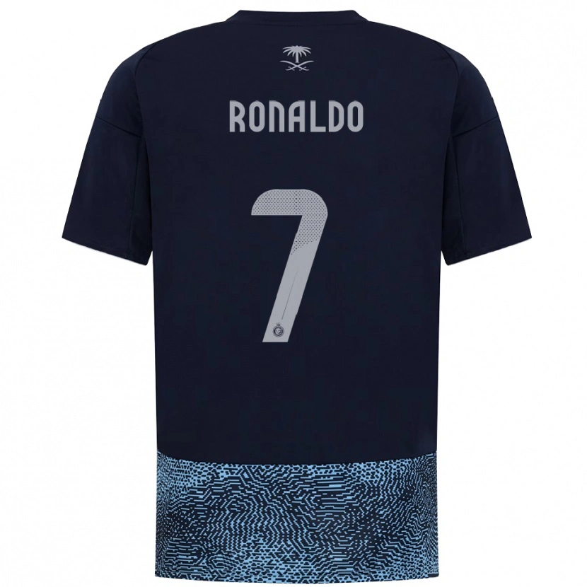 Danxen Bambino Maglia Cristiano Ronaldo #7 Navy Azzurro Cielo Kit Gara Away 2025/26 Maglietta