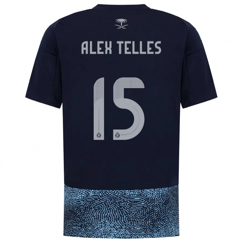 Danxen Bambino Maglia Alex Telles #15 Navy Azzurro Cielo Kit Gara Away 2025/26 Maglietta