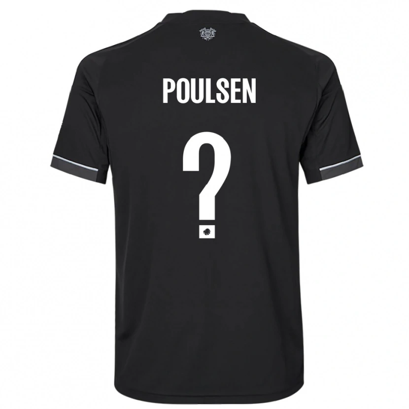 Danxen Bambino Maglia Xander Poulsen #0 Nero Bianco Kit Gara Away 2025/26 Maglietta