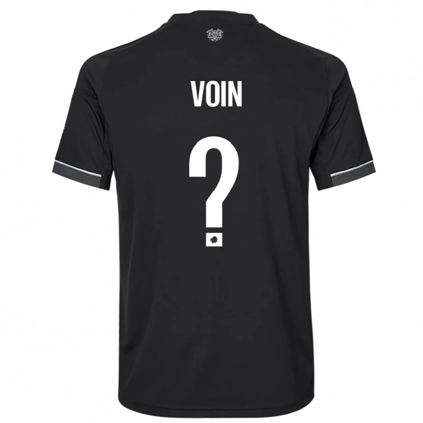 Danxen Bambino Maglia Simon Voin #0 Nero Bianco Kit Gara Away 2025/26 Maglietta