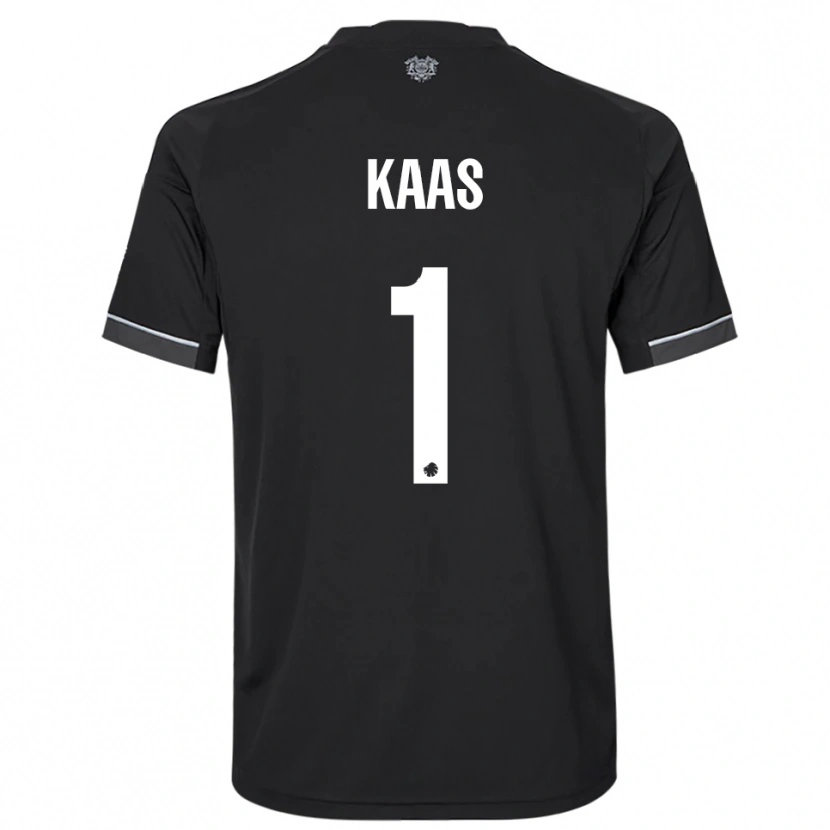 Danxen Bambino Maglia Anna Kaas #1 Nero Bianco Kit Gara Away 2025/26 Maglietta