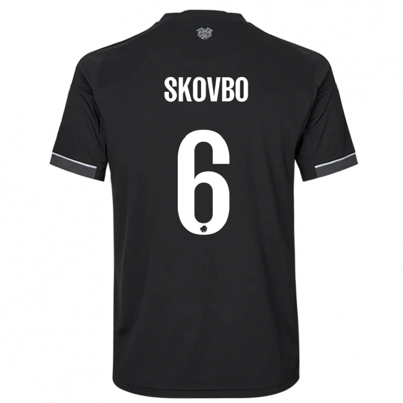 Danxen Bambino Maglia Ida Skovbo #6 Nero Bianco Kit Gara Away 2025/26 Maglietta