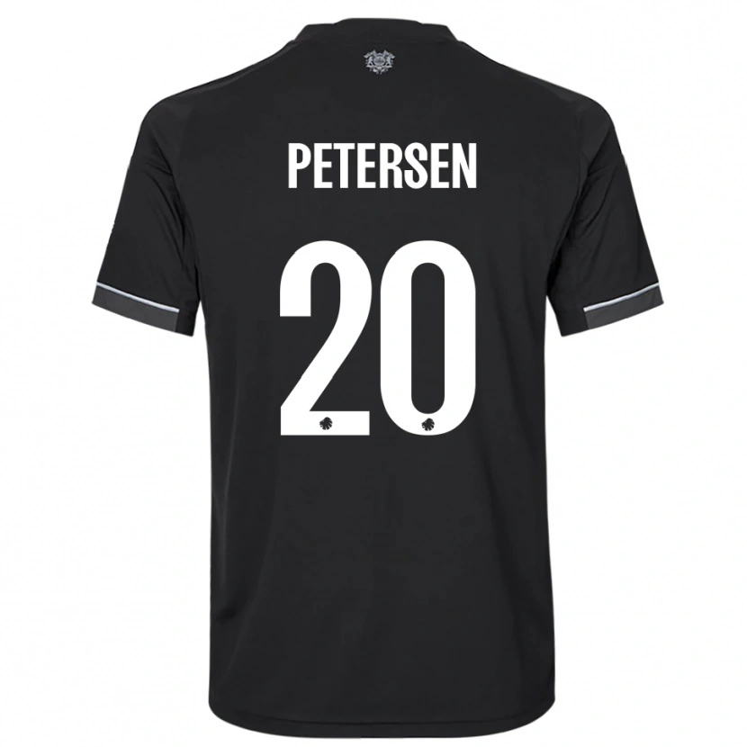 Danxen Bambino Maglia Frederik Petersen #20 Nero Bianco Kit Gara Away 2025/26 Maglietta