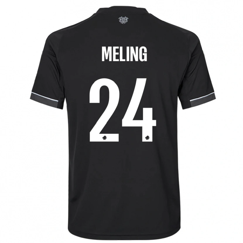 Danxen Bambino Maglia Birger Meling #24 Nero Bianco Kit Gara Away 2025/26 Maglietta