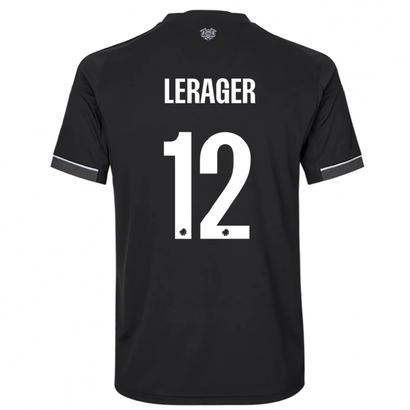 Danxen Bambino Maglia Lukas Lerager #12 Nero Bianco Kit Gara Away 2025/26 Maglietta