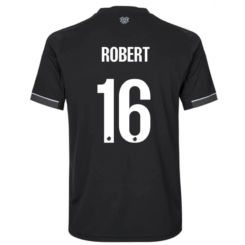 Danxen Bambino Maglia Robert #16 Nero Bianco Kit Gara Away 2025/26 Maglietta