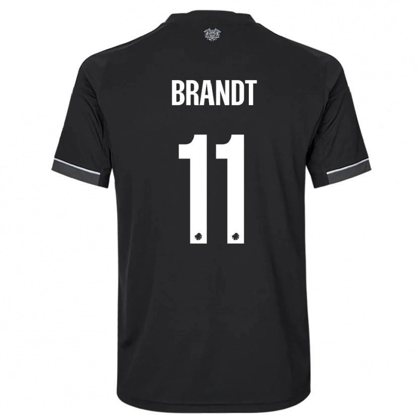 Danxen Bambino Maglia Emma Brandt #11 Nero Bianco Kit Gara Away 2025/26 Maglietta