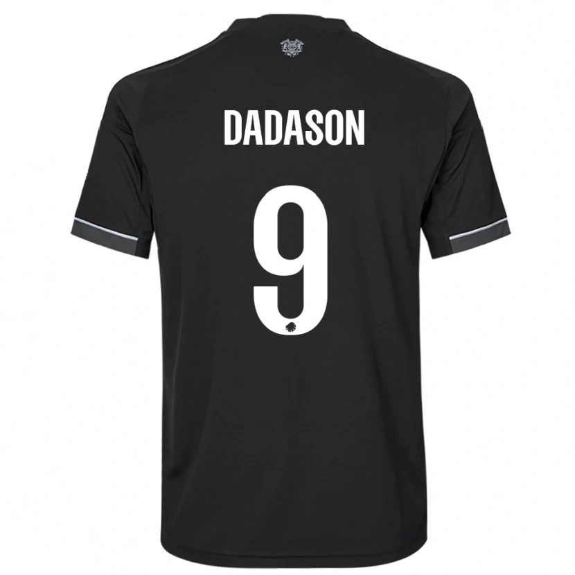 Danxen Bambino Maglia Viktor Dadason #9 Nero Bianco Kit Gara Away 2025/26 Maglietta