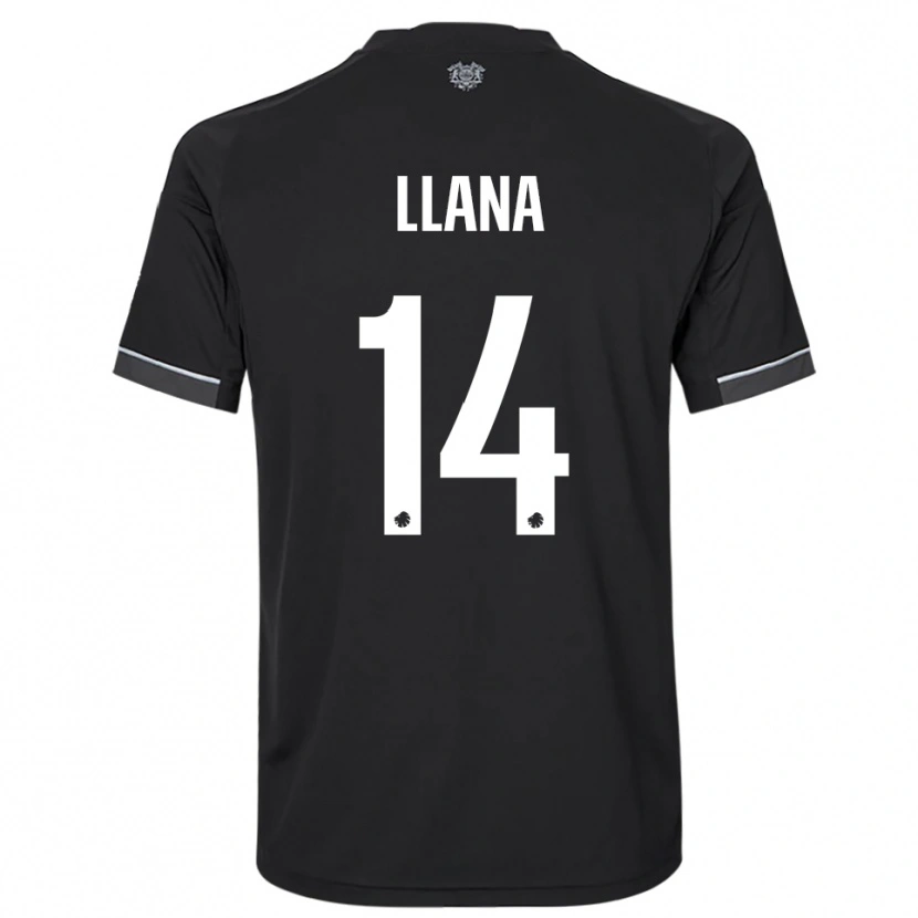 Danxen Bambino Maglia Brandon Llana #14 Nero Bianco Kit Gara Away 2025/26 Maglietta