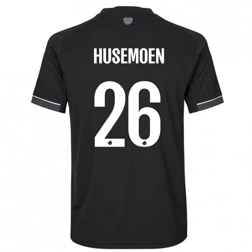 Danxen Bambino Maglia Astrid Husemoen #26 Nero Bianco Kit Gara Away 2025/26 Maglietta