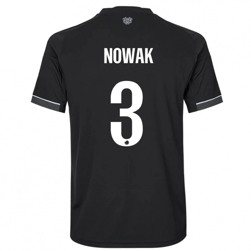Danxen Bambino Maglia Julie Nowak #3 Nero Bianco Kit Gara Away 2025/26 Maglietta