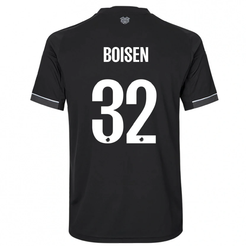 Danxen Bambino Maglia Frederikke Boisen #32 Nero Bianco Kit Gara Away 2025/26 Maglietta