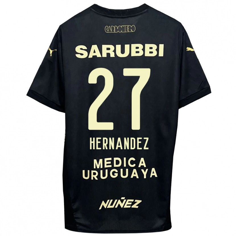 Danxen Bambino Maglia Lucas Hernández #27 Nero Oro Kit Gara Away 2025/26 Maglietta