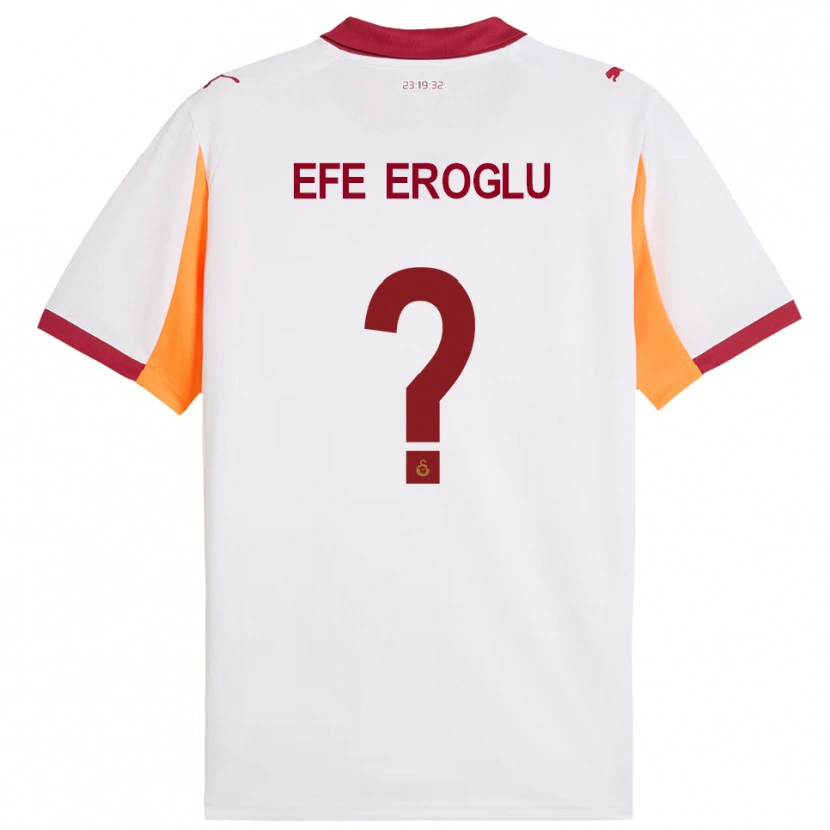 Danxen Bambino Maglia Cem Efe Eroğlu #0 Bianco Rosso Kit Gara Away 2025/26 Maglietta