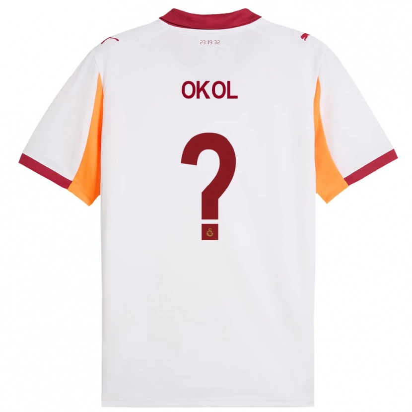 Danxen Bambino Maglia Umut Okol #0 Bianco Rosso Kit Gara Away 2025/26 Maglietta