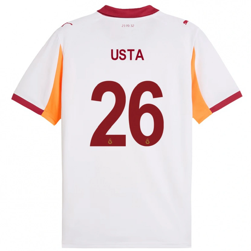 Danxen Bambino Maglia Alanur Usta #26 Bianco Rosso Kit Gara Away 2025/26 Maglietta
