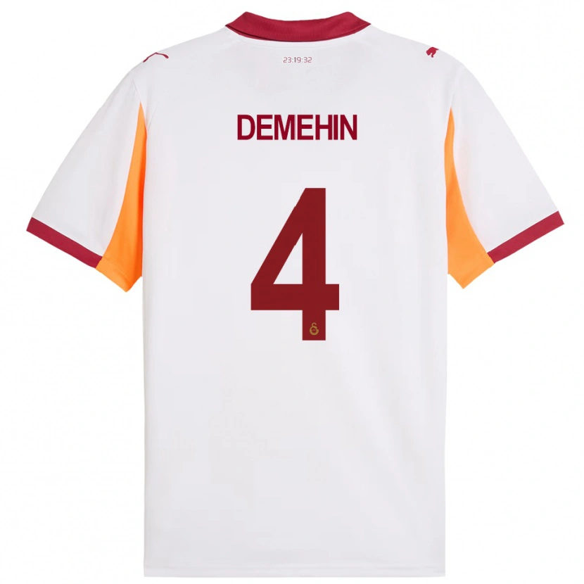 Danxen Bambino Maglia Oluwatosin Blessing Demehin #4 Bianco Rosso Kit Gara Away 2025/26 Maglietta