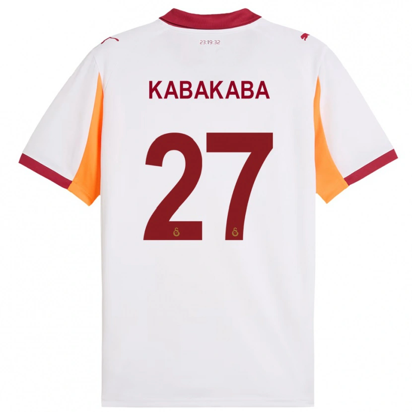 Danxen Bambino Maglia Naomie Kabakaba #27 Bianco Rosso Kit Gara Away 2025/26 Maglietta