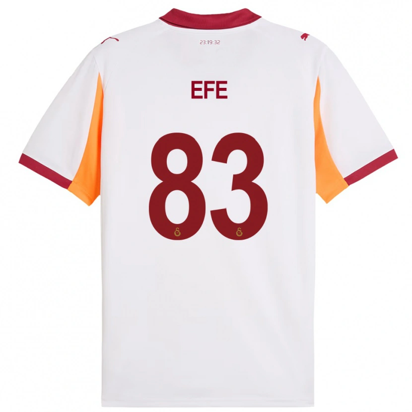 Danxen Bambino Maglia Efe Akman #83 Bianco Rosso Kit Gara Away 2025/26 Maglietta