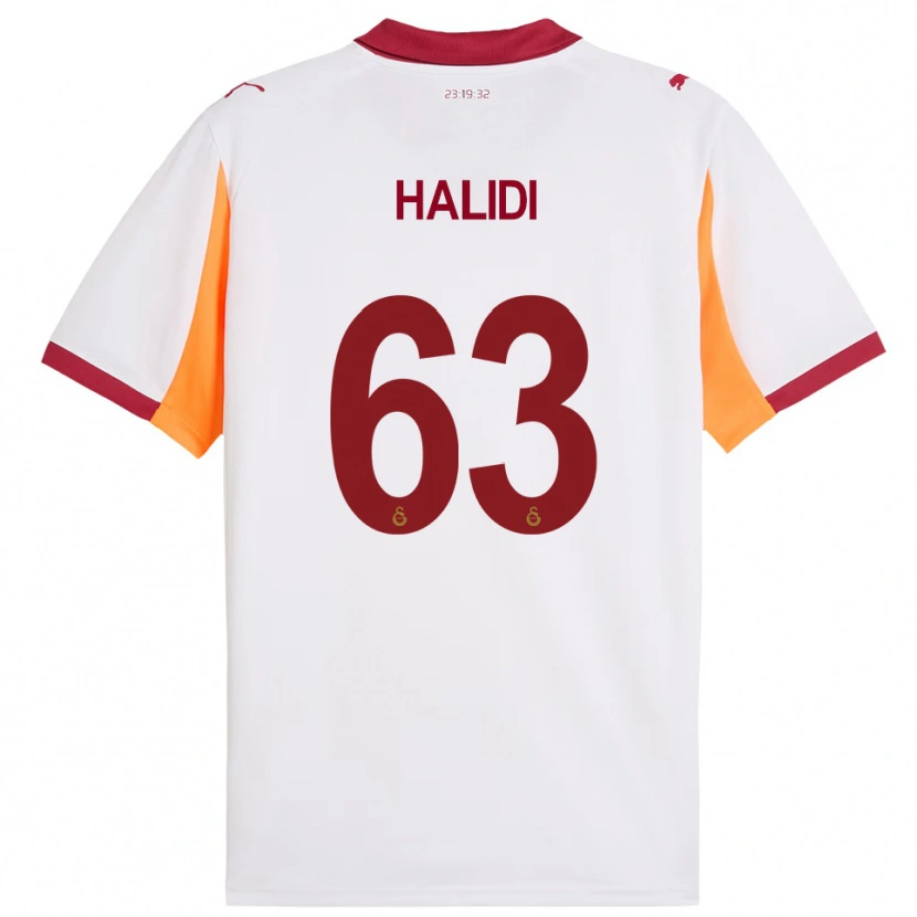Danxen Bambino Maglia İsa Halidi #63 Bianco Rosso Kit Gara Away 2025/26 Maglietta