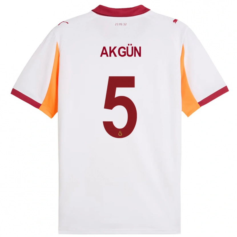Danxen Bambino Maglia Cihan Akgün #5 Bianco Rosso Kit Gara Away 2025/26 Maglietta