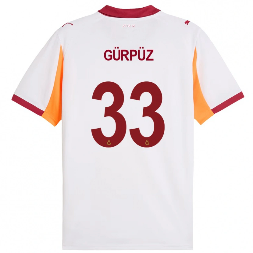Danxen Bambino Maglia Gökdeniz Gürpüz #33 Bianco Rosso Kit Gara Away 2025/26 Maglietta