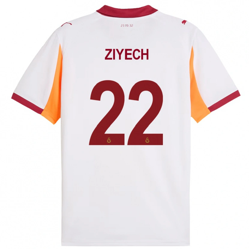 Danxen Bambino Maglia Hakim Ziyech #22 Bianco Rosso Kit Gara Away 2025/26 Maglietta