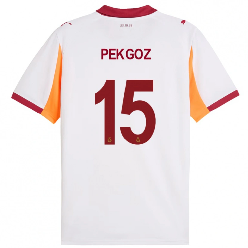 Danxen Bambino Maglia Berra Pekgöz #15 Bianco Rosso Kit Gara Away 2025/26 Maglietta